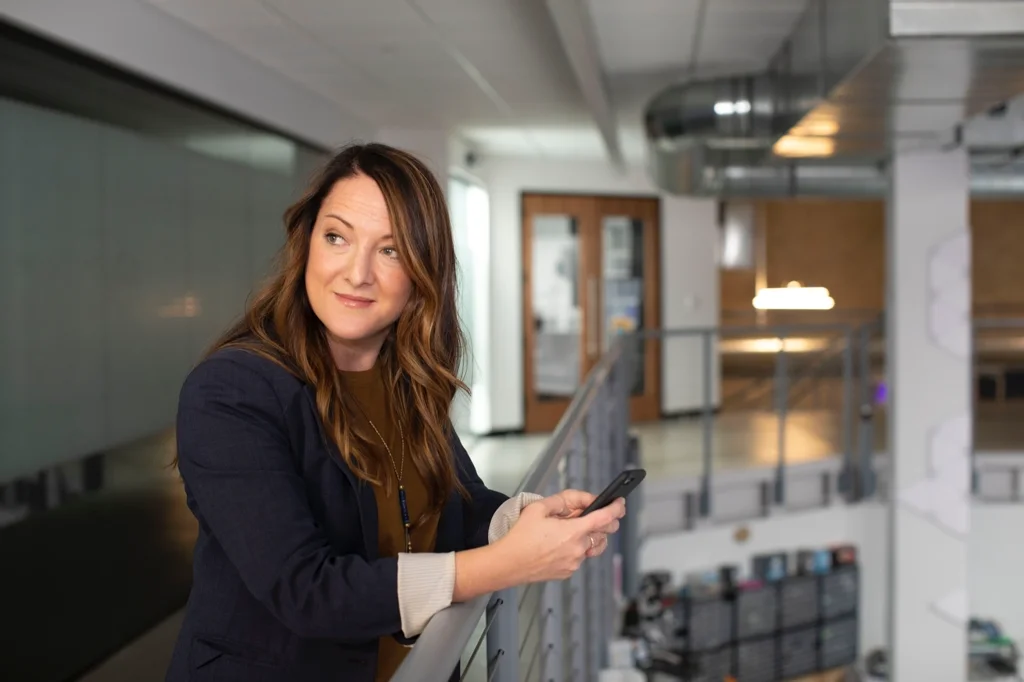 Real estate professional reviewing client work